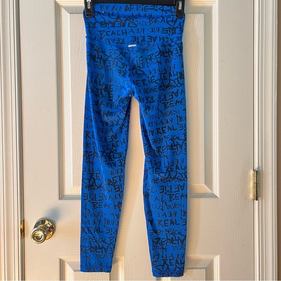 Aerie Womens Active Chill Play Move High Waisted Blue Stretch Leggings Pants S/P - Picture 2 of 12